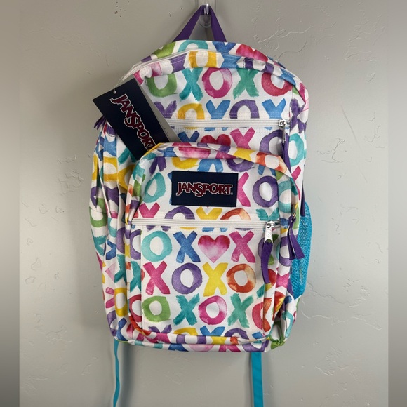 NWT Jansport Big Student Backpack Hugs & Kisses XO - Picture 2 of 7